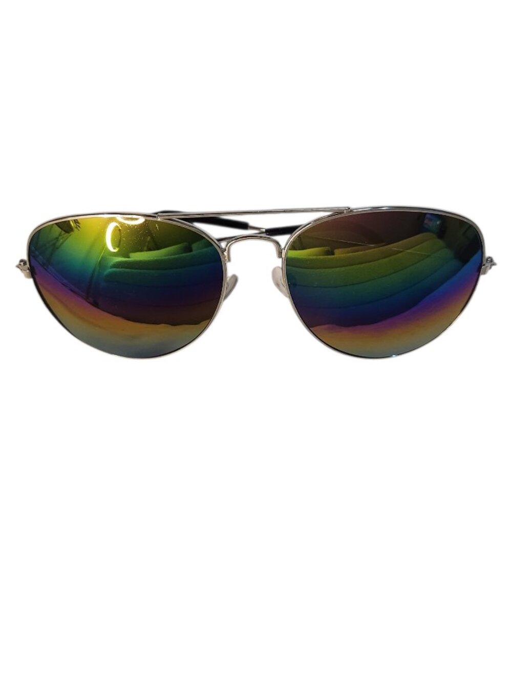Aviator Sunglasses Purple Blue Green Vibrant Polarized Silver Lining Cool Shades